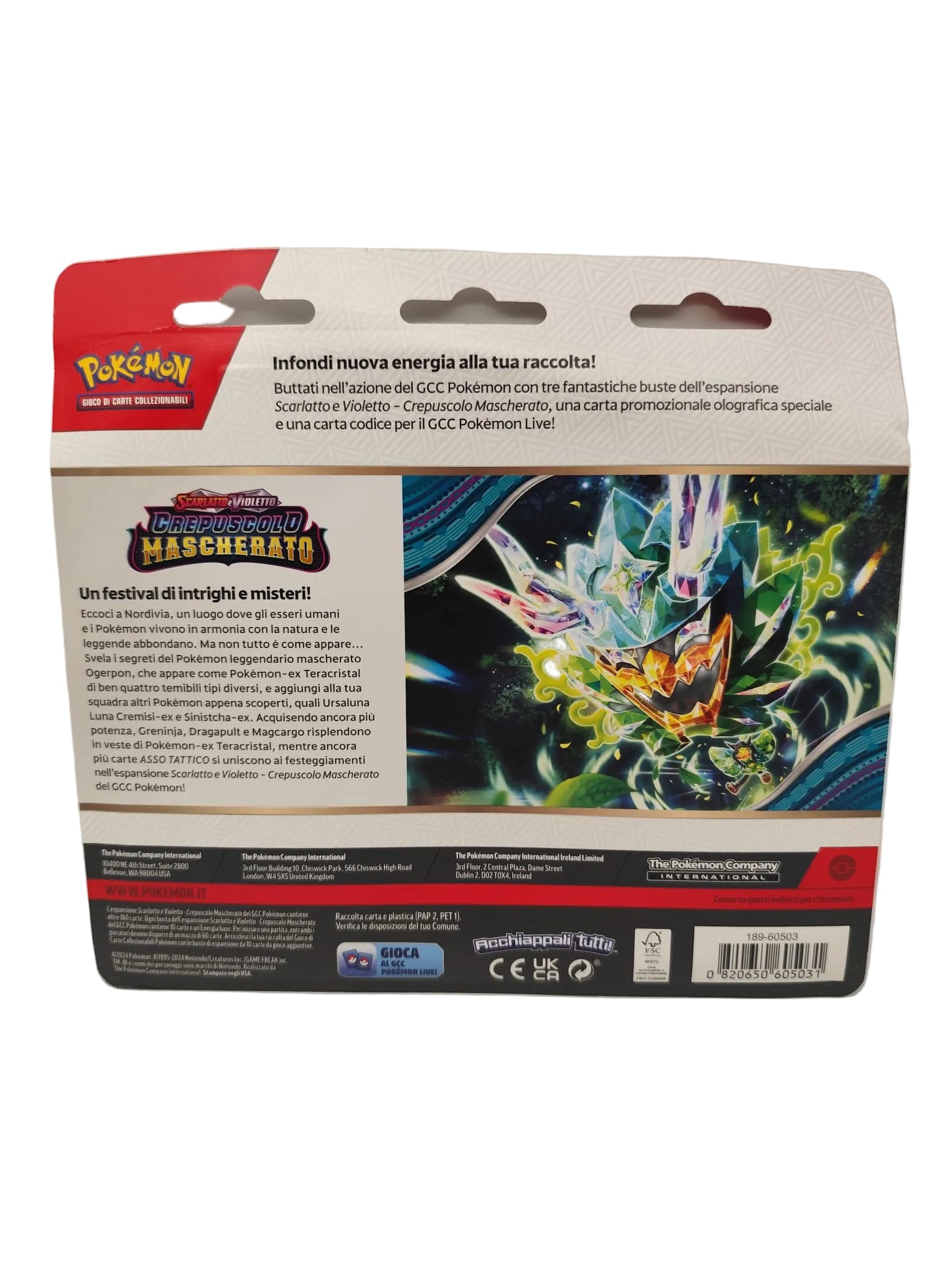 Blister da 3 bustine Pokémon Scalatto e Violetto - Crepuscolo Mascherato