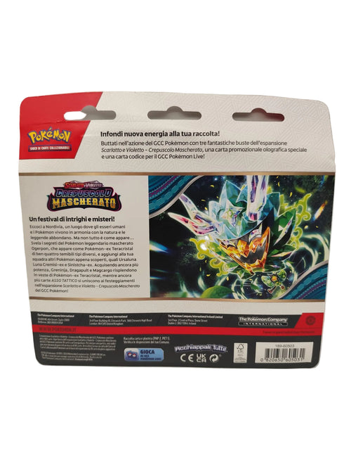 Blister da 3 bustine Pokémon Scalatto e Violetto - Crepuscolo Mascherato